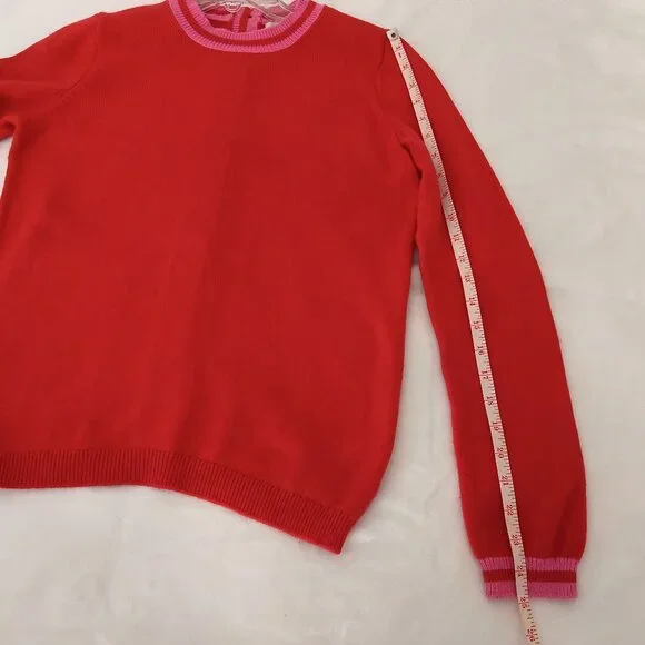 Boden Back Button Crewneck Red Sweater Size S - Picture 6 of 8